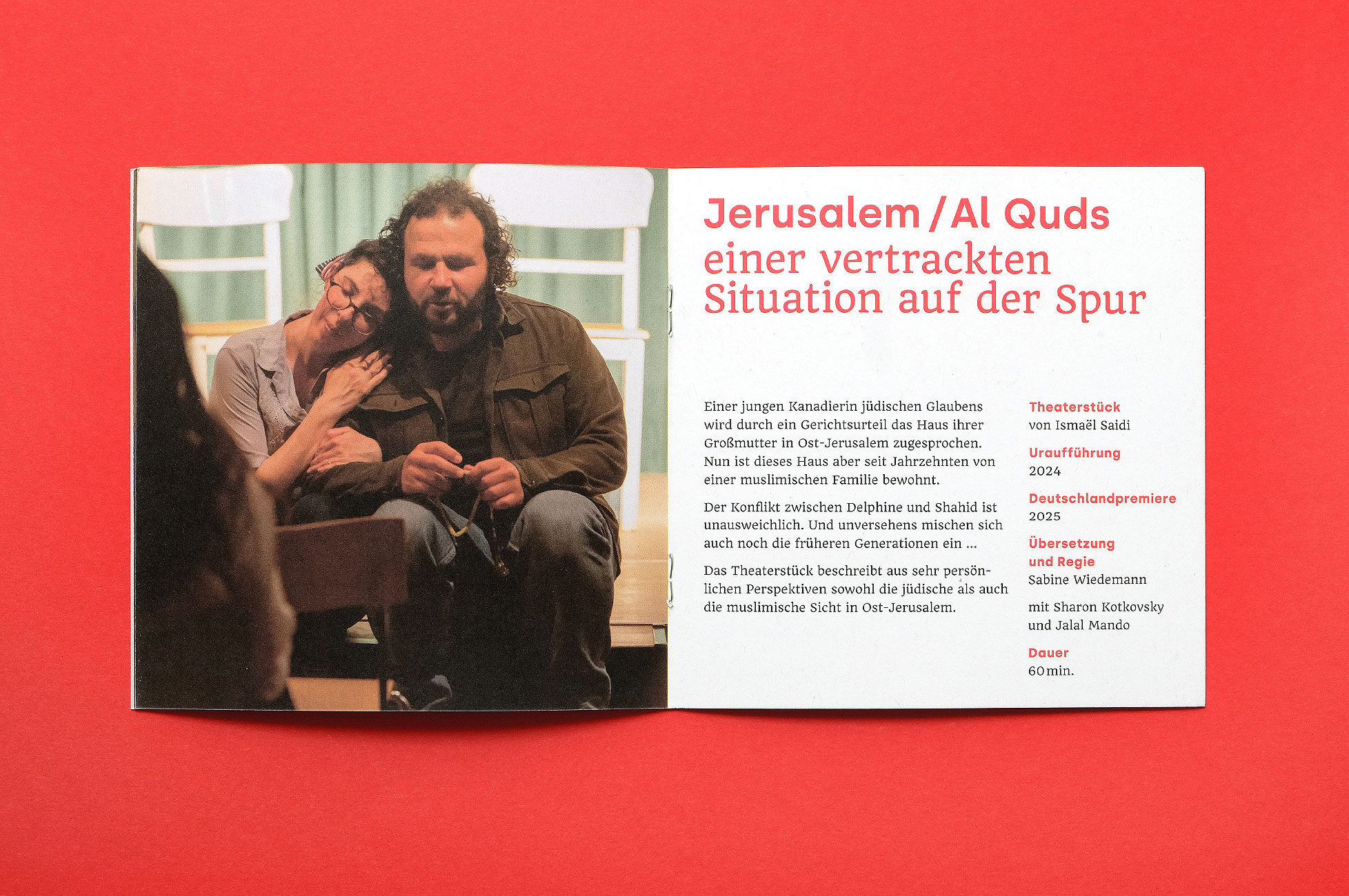 ESCALA Theater – Doppelseite zum Stück „Jerusalem/Al Quds“