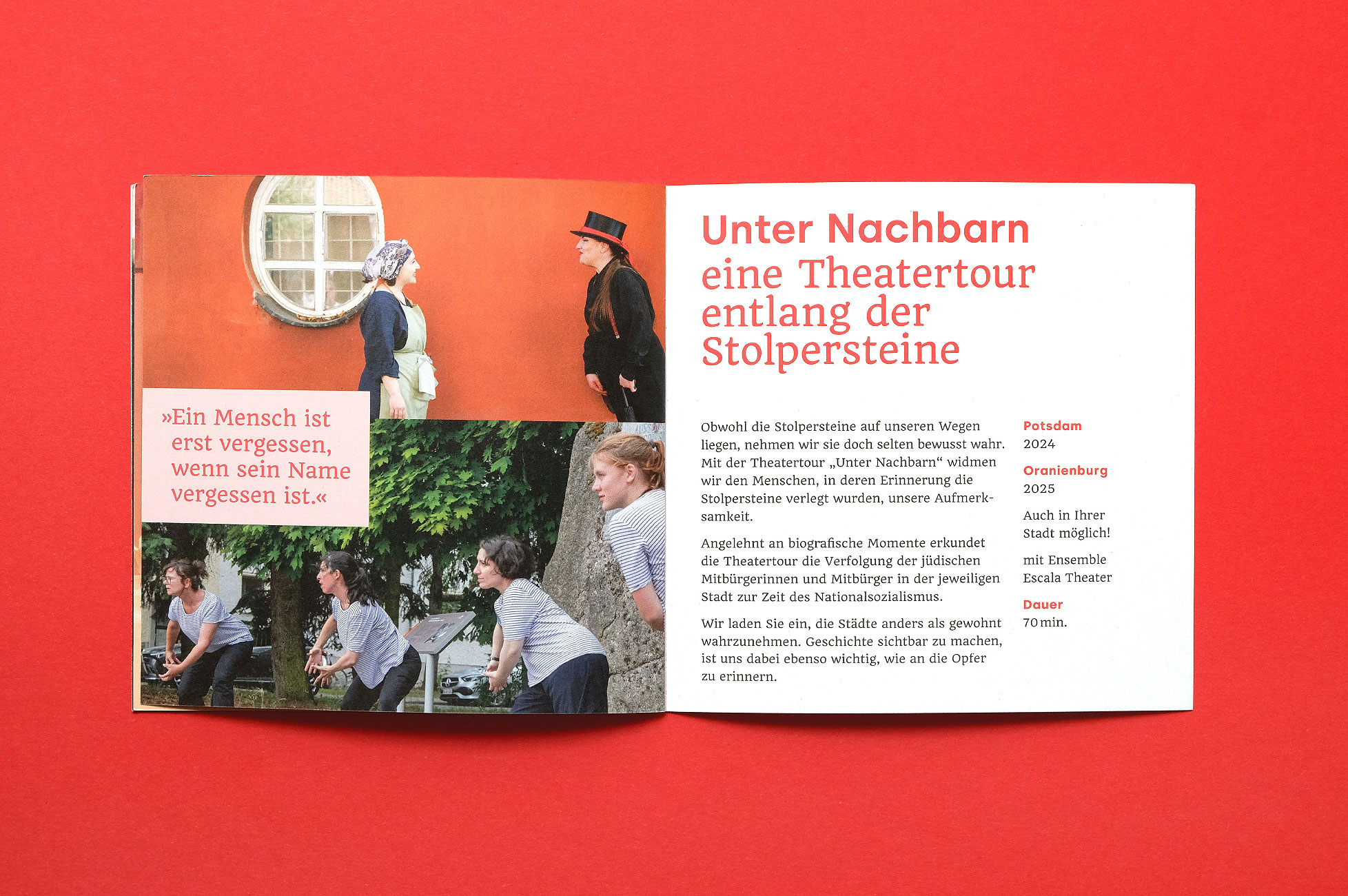 ESCALA Theater – Doppelseite zum Stück „Unter Nachbarn“